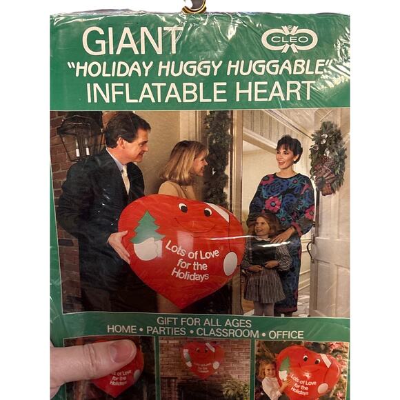 Giant Holiday Huggy Huggables Inflatable Heart New Old Stock Vintage Decor - Picture 2 of 6